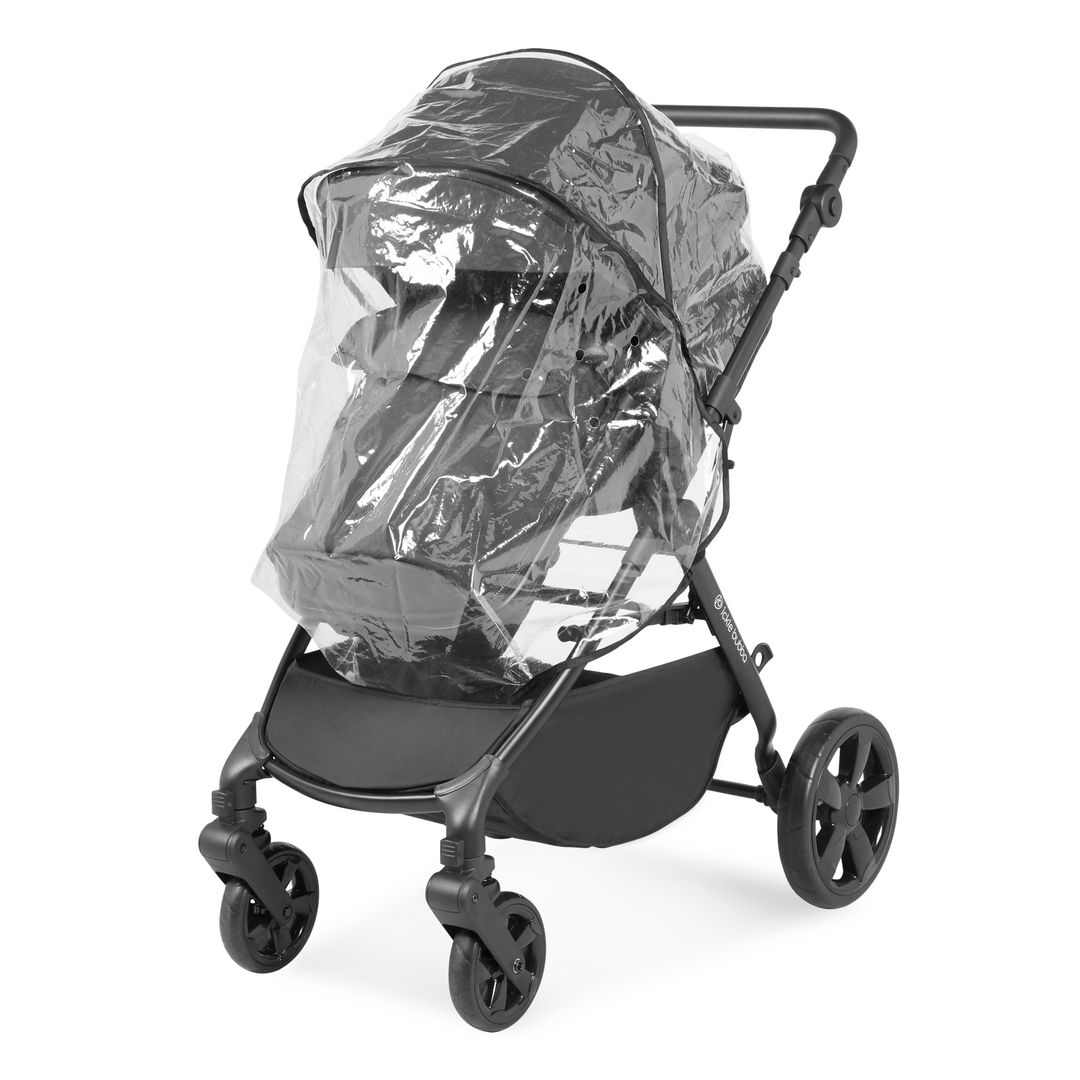 Ickle Bubba Comet 3-in-1 Travel System with Astral Car Seat in Black color with rain cover