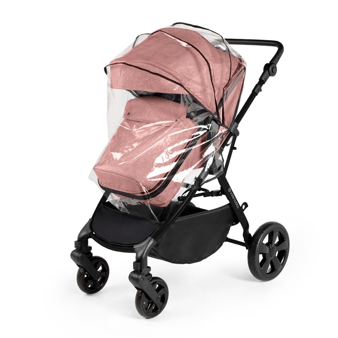 Ickle Bubba Comet 3-in-1 Travel System with Astral Car Seat in Dusky Pink color with rain cover
