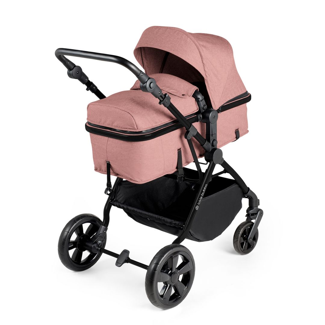 Ickle Bubba Comet All-in-1 Travel System with Stratus Car Seat & ISOFIX Base in Dusky Pink colour