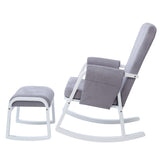 Side view of Ickle Bubba Dursley Rocking Chair and Stool Set in Pearl Grey colour