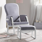 Nursery with Ickle Bubba Dursley Rocking Chair and Stool Set in Pearl Grey colour