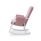 Side view of Dursley Rocking Chair in Blush Pink colour