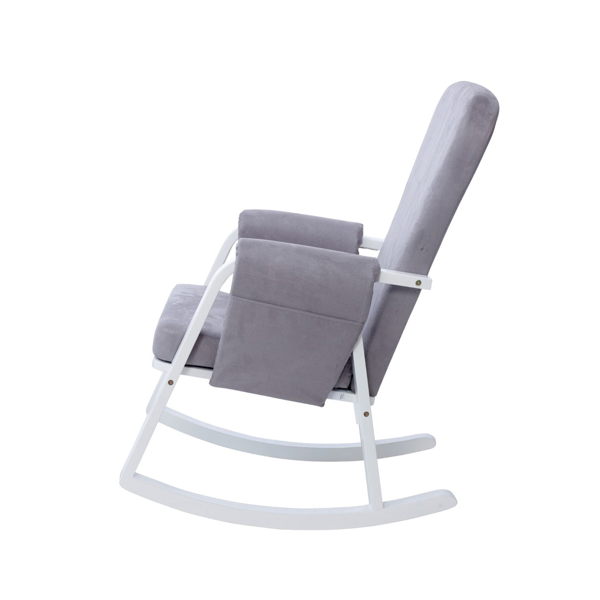 Side view of Dursley Rocking Chair in Pearl Grey colour