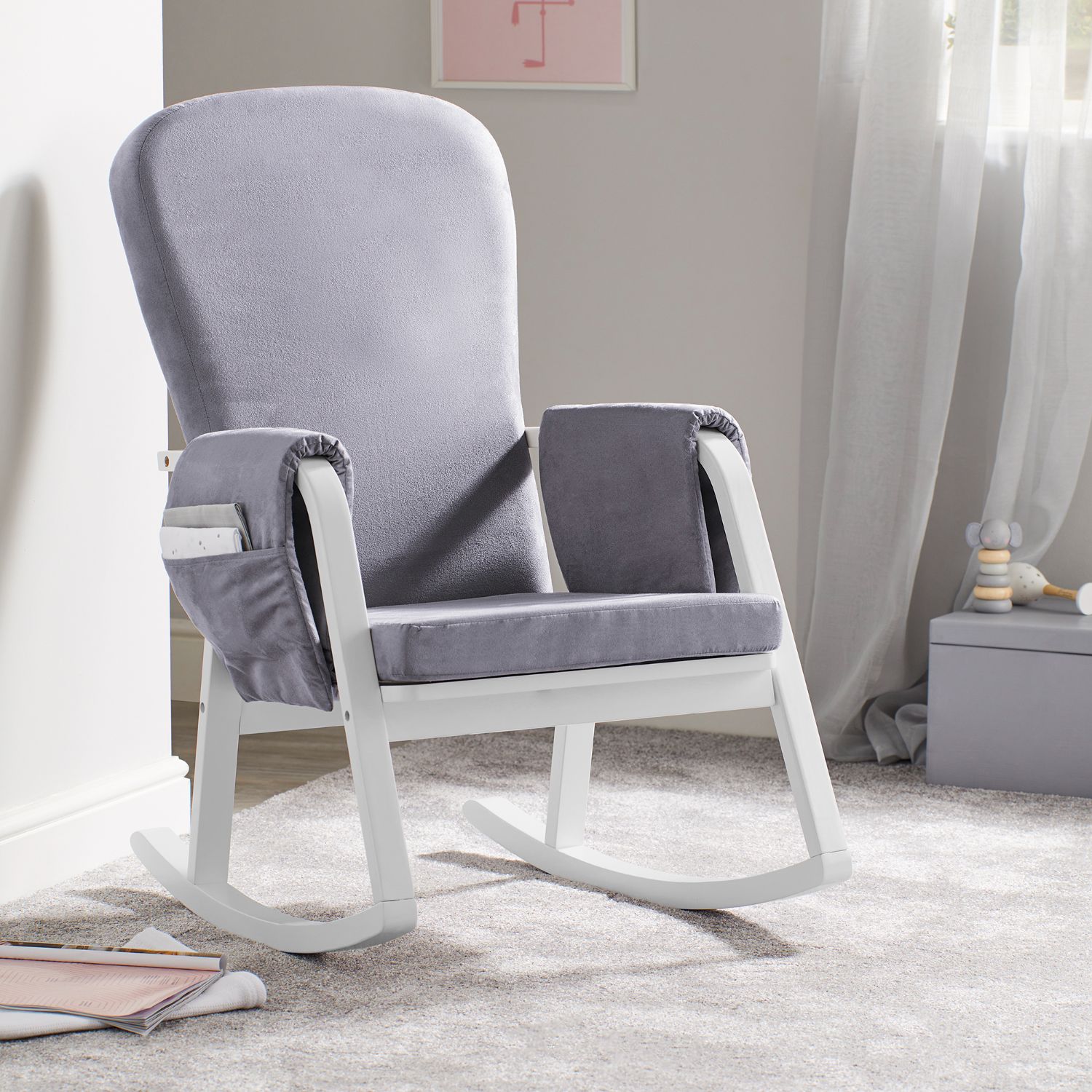 Ickle Bubba Dursley Rocking Chair in Pearl Grey colour