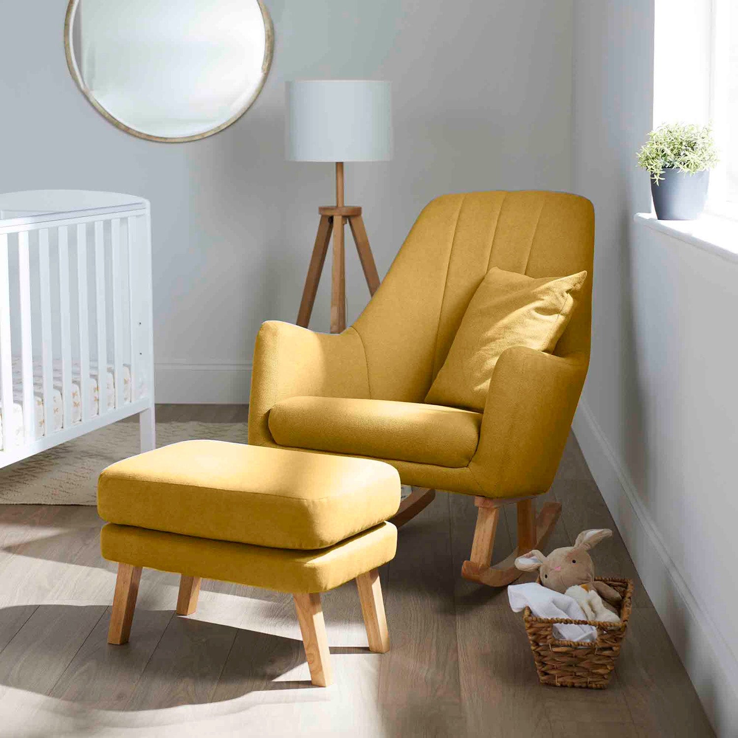 Ickle Bubba Eden Deluxe Nursery Chair & Stool Set in Ochre colour