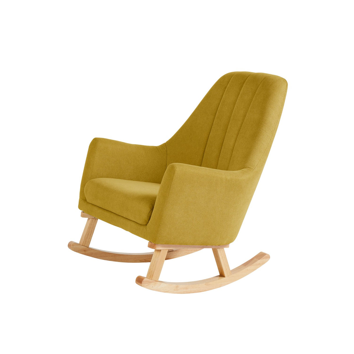 Angled view of Ickle Bubba Eden Deluxe Nursery Chair in Ochre colour