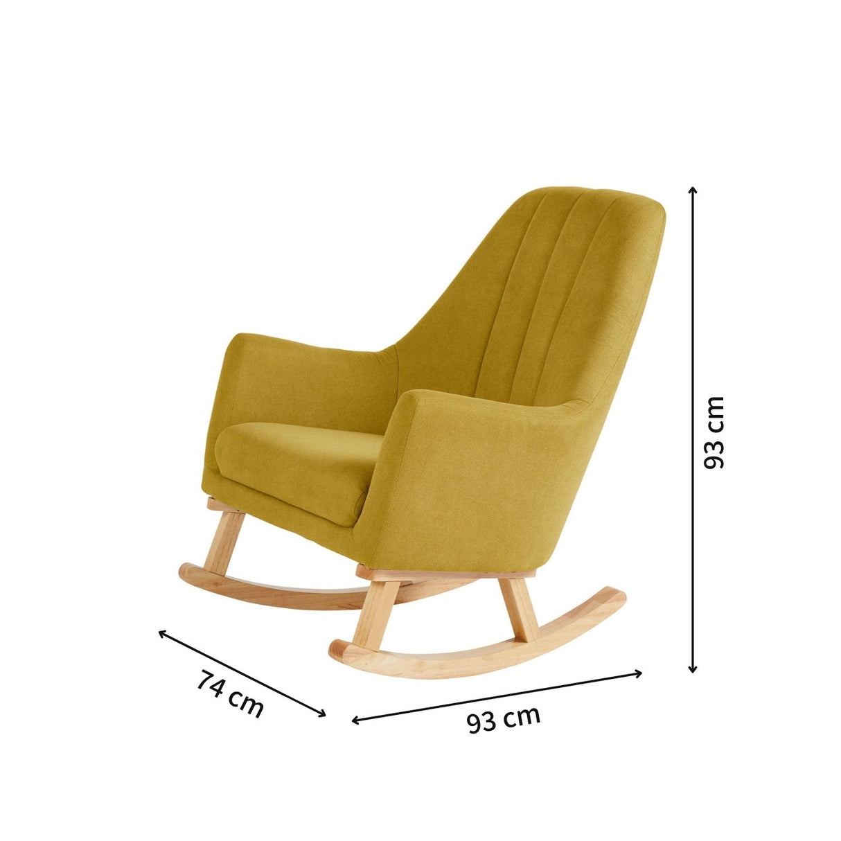 Ickle Bubba Eden Deluxe Nursery Chair in Ochre colour with dimensions