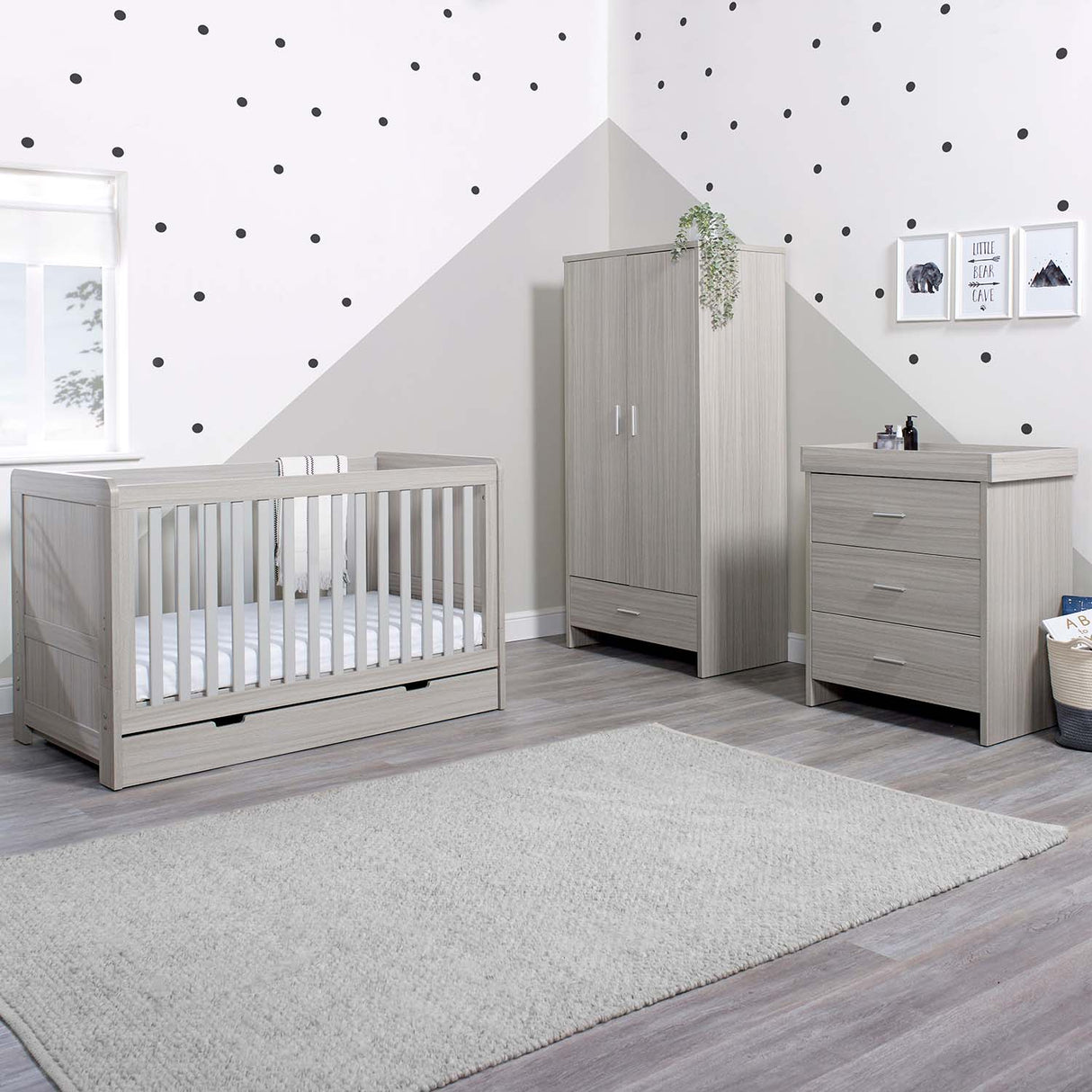 Ickle Bubba Pembrey 3-Piece Nursery Furniture Set with Under Drawer