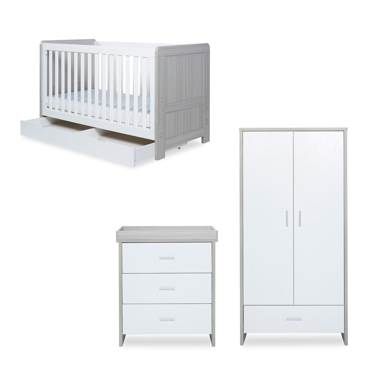 Ickle Bubba Pembrey 3-Piece Nursery Furniture Set with Under Drawer