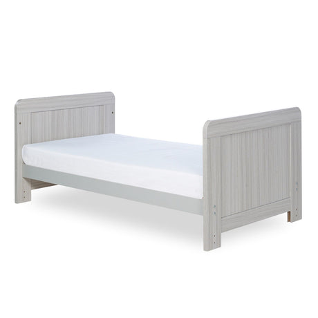 Ickle Bubba Pembrey 2-in-1 Cot Bed in Ash Grey colour converted into a toddler bed against a white background