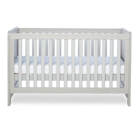 Middle mattress height position in Ickle Bubba Pembrey Cot Bed in Ash Grey colour with All Seasons Premium Pocket Sprung Mattress