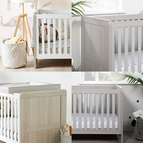 photo grid showing the details on Ickle Bubba Pembrey 2-in-1 Cot Bed