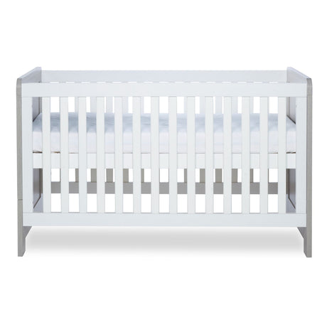 Highest mattress height position in Ickle Bubba Pembrey Cot Bed in Ash Grey and White colour