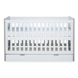 Highest mattress height position in Ickle Bubba Pembrey 2-in-1 Cot Bed with Under Drawer in Ash Grey and White colour