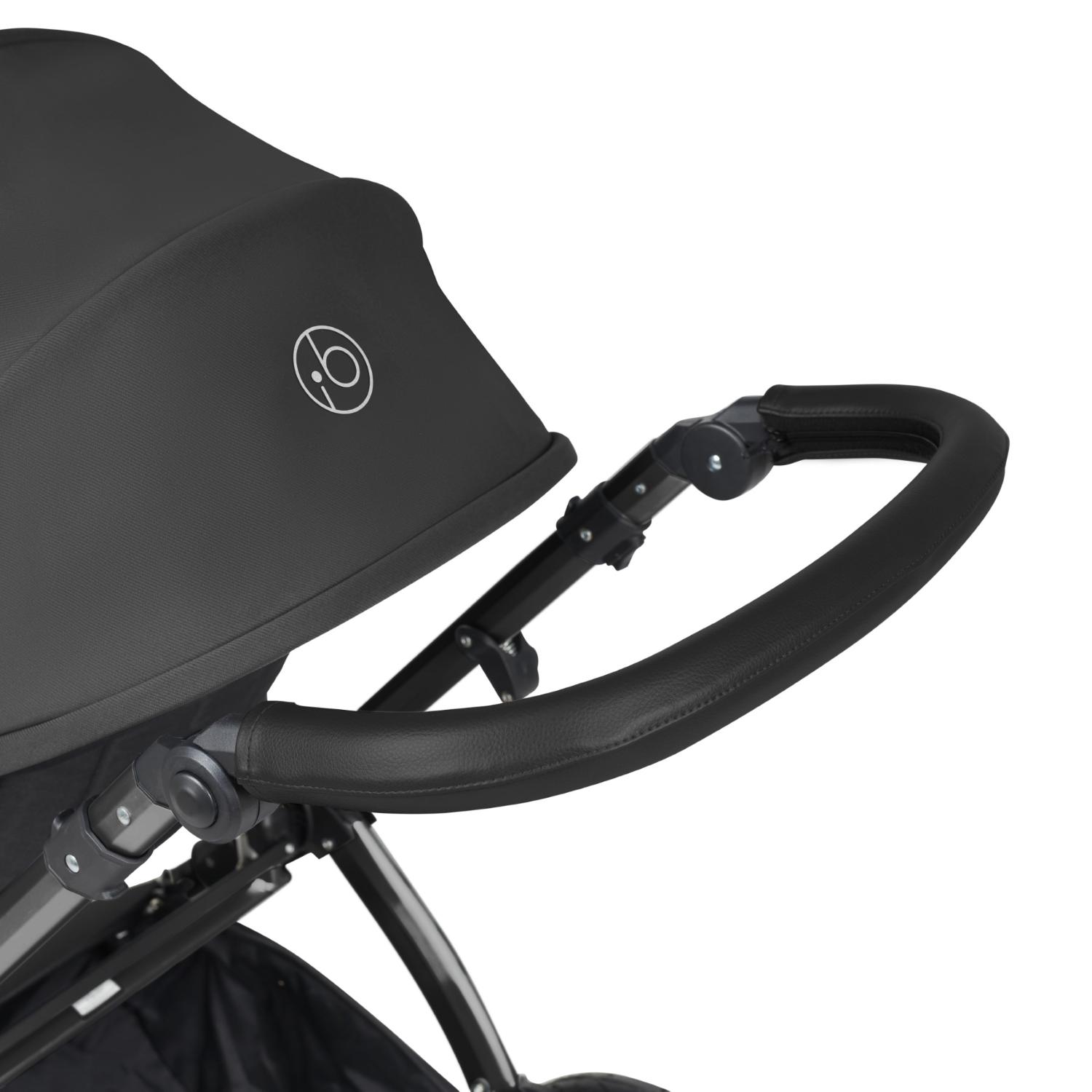Handlebar detail of Ickle Bubba Stomp Luxe Pushchair in Charcoal Grey colour