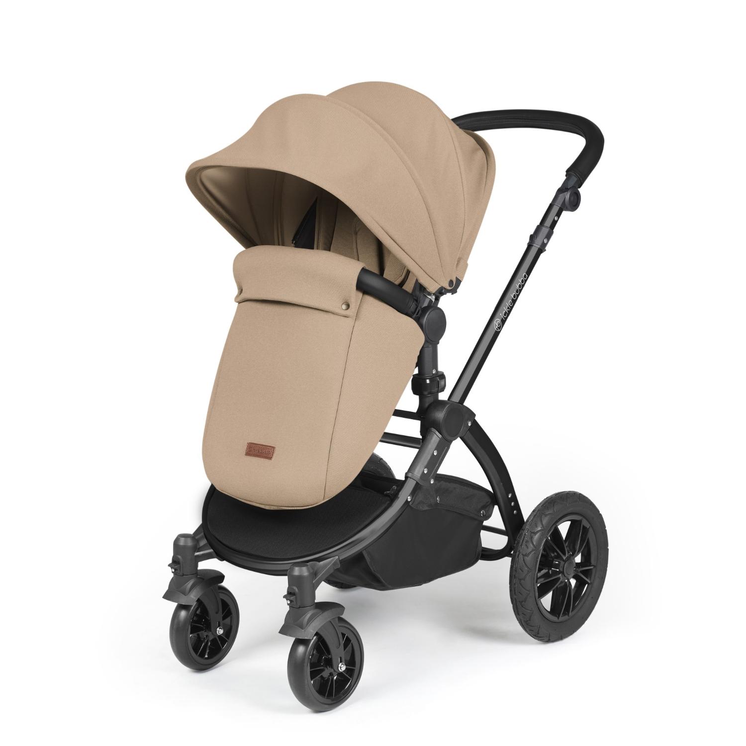 Ickle Bubba Stomp Luxe Pushchair with foot warmer attached in Desert beige colour