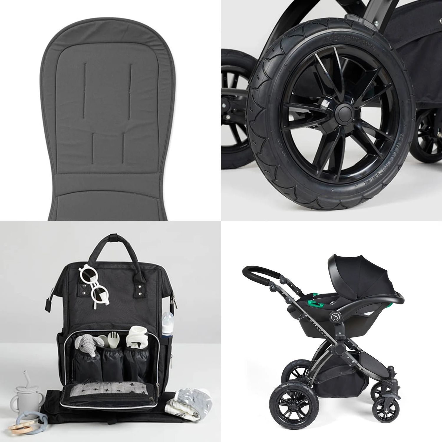 Ickle Bubba Stomp Luxe All-in-One Travel System with changing bag, carrycot mattress and other accessories