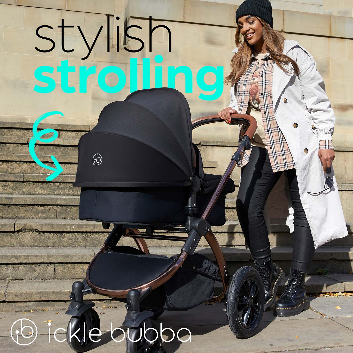 Stylish strolling with the Ickle Bubba Stomp Luxe Pushchair