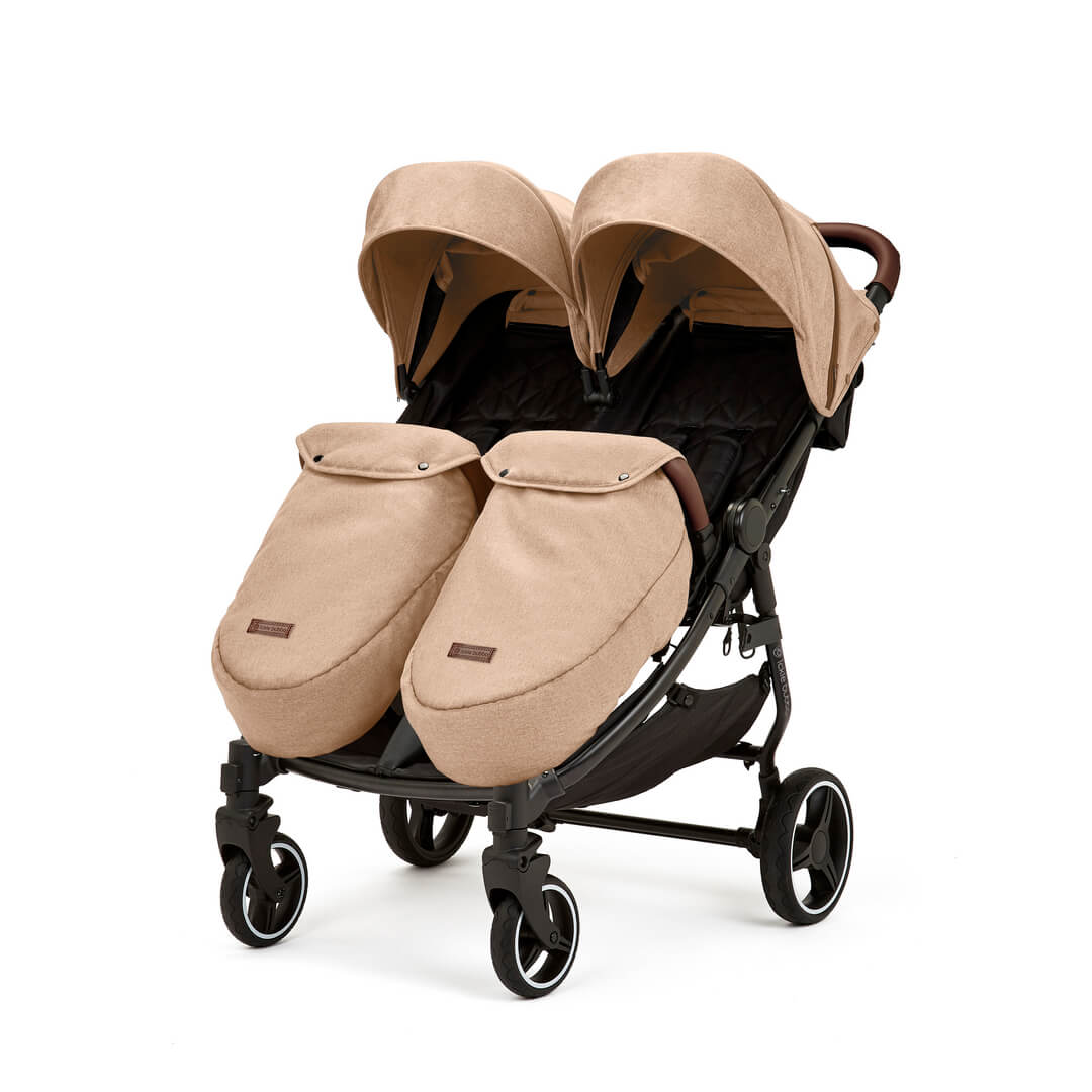 Ickle Bubba Venus MAX Double (Twin & Sibling) Stroller in Biscuit