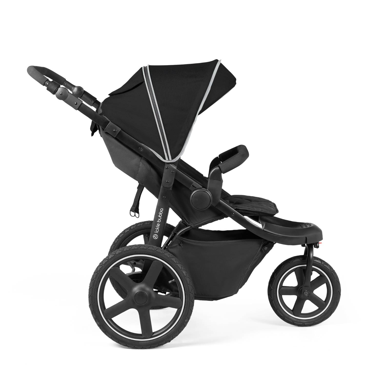 Side view of Ickle Bubba Venus Max Jogger Stroller in Black colour