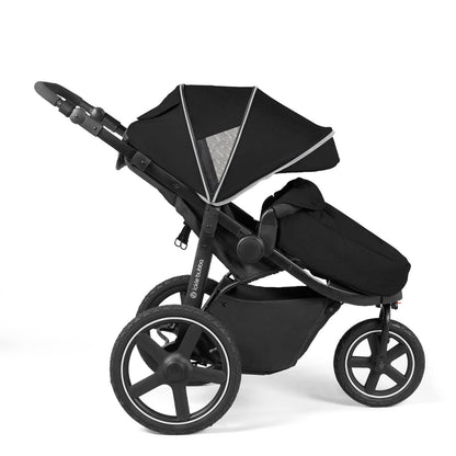 Side view of Ickle Bubba Venus Max Jogger Stroller in Black colour with foot warmer