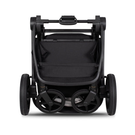 Front view of folded Venicci Claro pushchair seat in Noir black colour