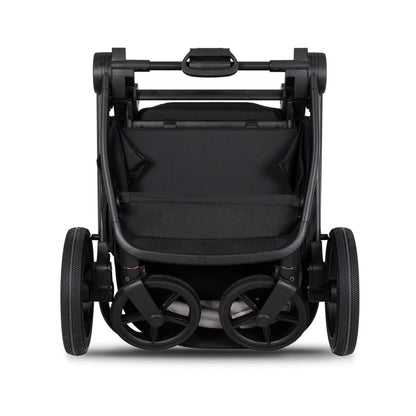 Front view of folded Venicci Claro pushchair seat in Noir black colour