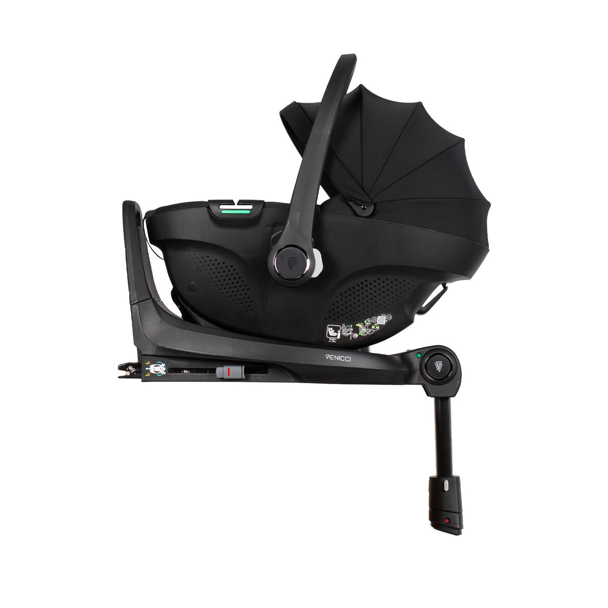 Venicci Tiago 360 i-Size Car Seat in black colour with ISOFIX Base