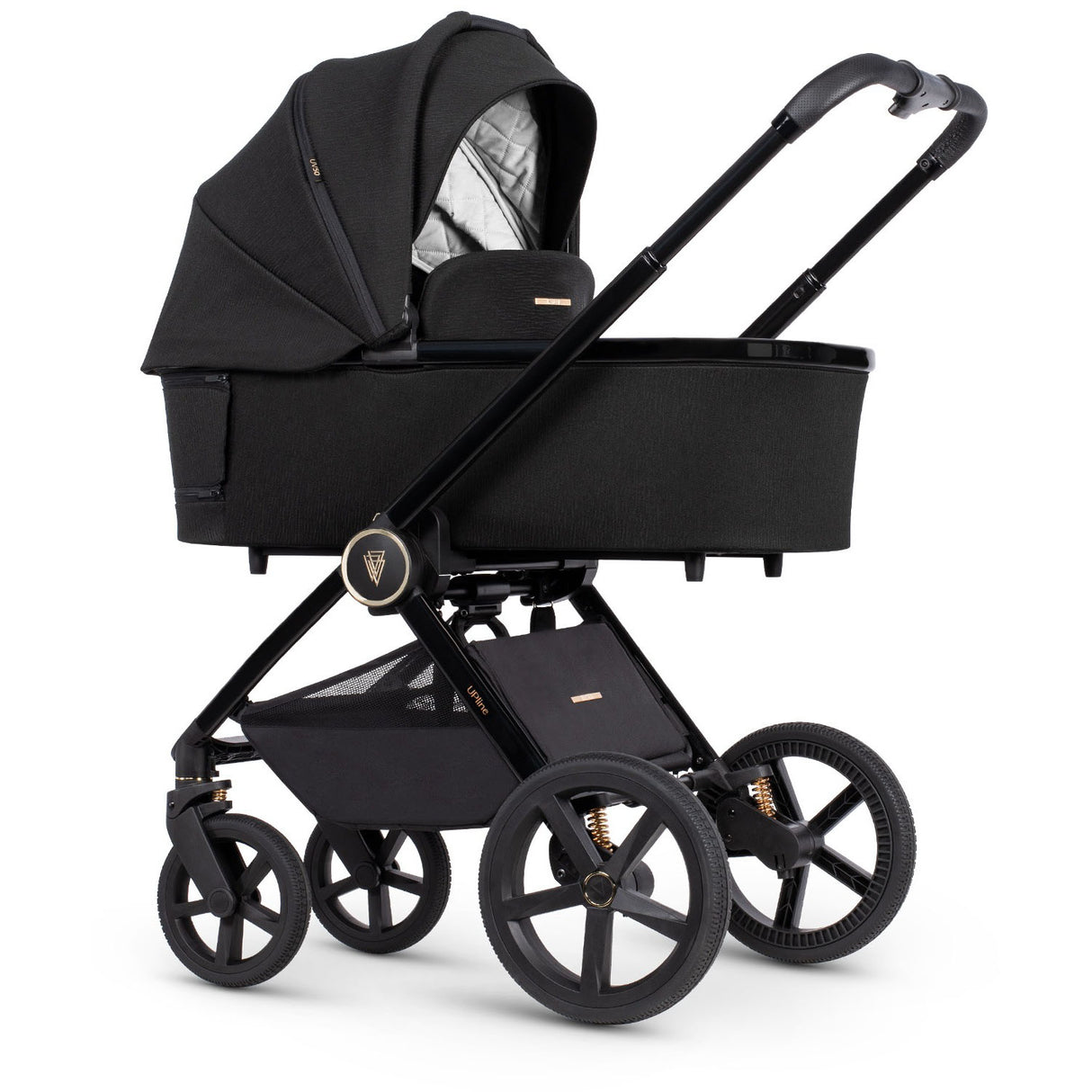 Venicci Upline 2-in-1 Pram with carrycot in All Black colour