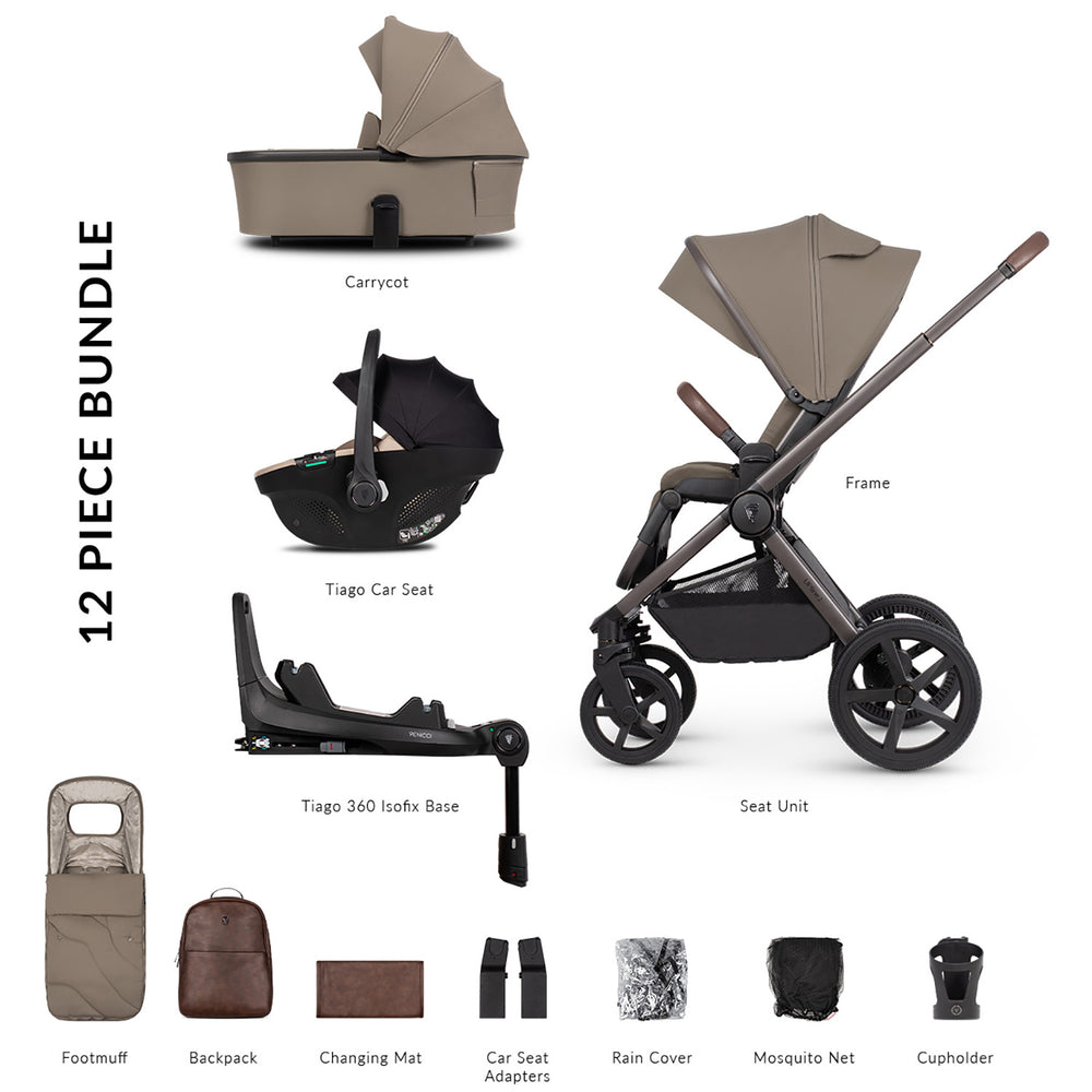 Venicci Upline 2 SE in 3-in-1 Travel System (with Tiago Car Seat and 360 ISOFIX Base)