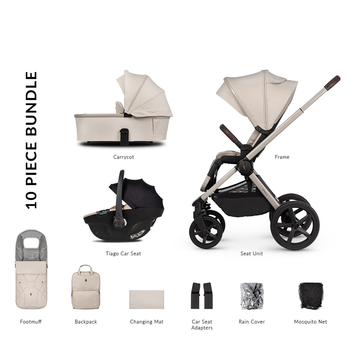 Venicci Upline 2 in 10-piece travel system bundle